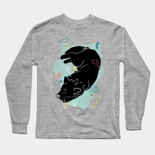 Sleeping Wolf illustration Long Sleeve T-Shirt